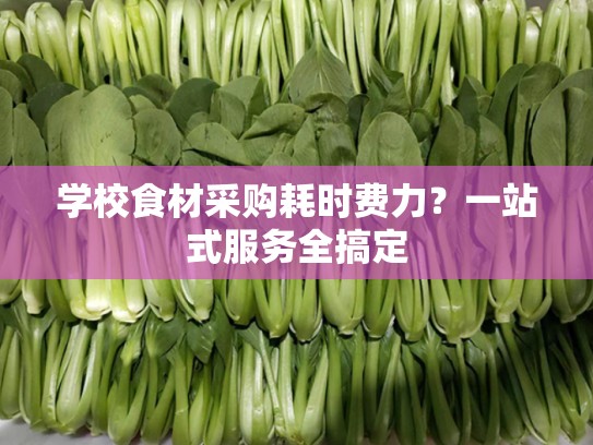 学校食材采购耗时费力？一站式服务全搞定