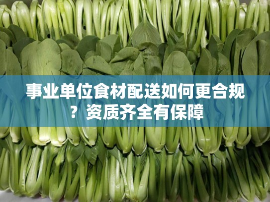 事业单位食材配送如何更合规？资质齐全有保障