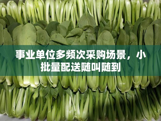 事业单位多频次采购场景，小批量配送随叫随到