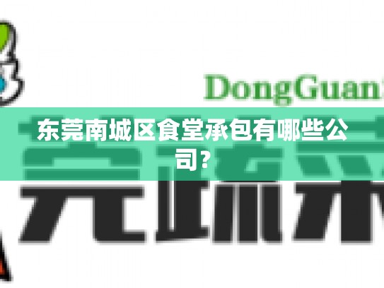 东莞南城区食堂承包有哪些公司？