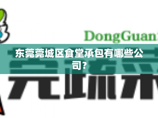 东莞莞城区食堂承包有哪些公司？