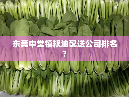 东莞中堂镇粮油配送公司排名?