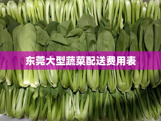 东莞大型蔬菜配送费用表